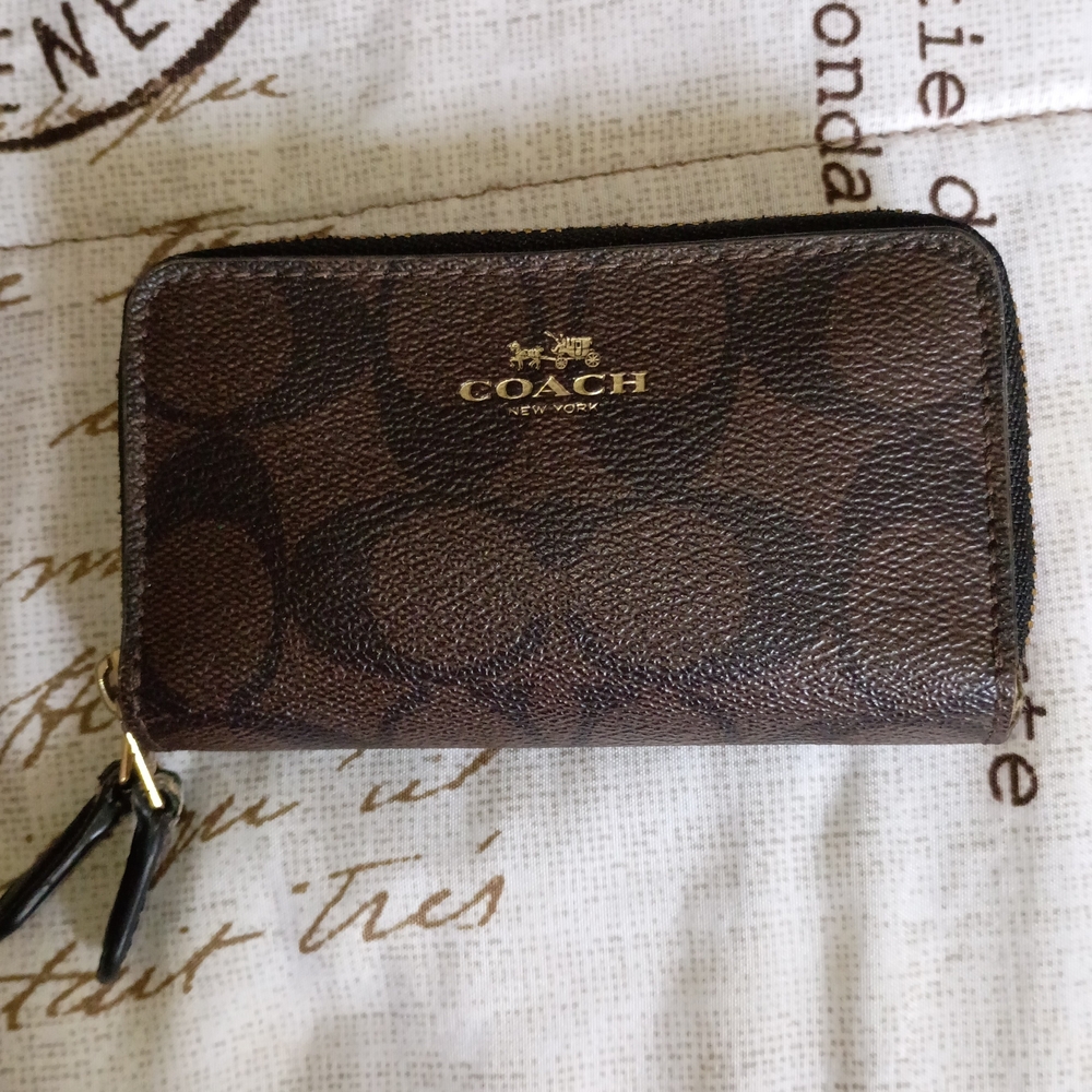 Coach Brown Zip Wallet